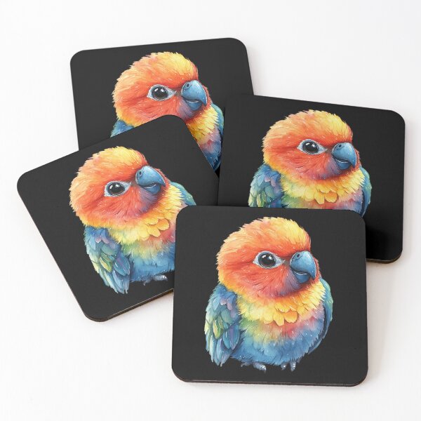 Item preview, Colorful Parrot on Black Background designed and sold by perijun.