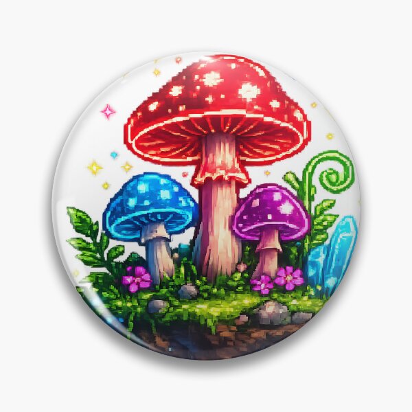 Item preview, Magic Pixel Mushroom Forest | Neon Fantasy 8-Bit Design designed and sold by NucciCollective.
