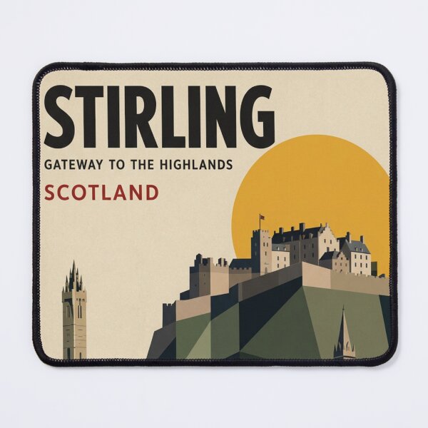 Item preview, Stirling Scotland Original Custom Vintage Poster Wall Art Design designed and sold by Cool Robot Bro..