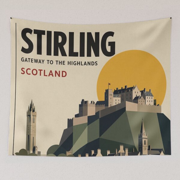 Item preview, Stirling Scotland Original Custom Vintage Poster Wall Art Design designed and sold by Cool Robot Bro..