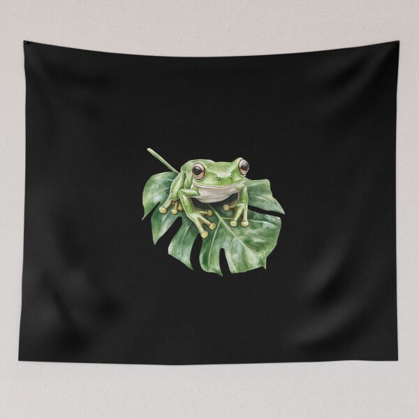 Item preview, Green Frog on a Leaf designed and sold by perijun.