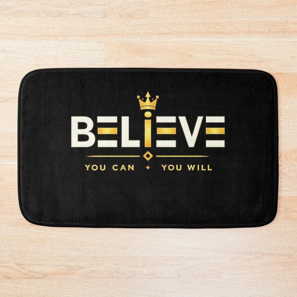 Item preview, Believe Motivational Quote | You Can You Will | Inspirational Typography | Gold Crown Success Mindset | Positive Affirmation Text designed and sold by TheAllInStore.