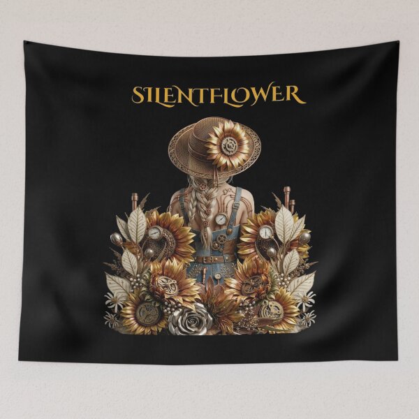 Item preview, ​Steampunk Sunflower Girl Celestial Golden Aesthetic Art designed and sold by SilentFlower.