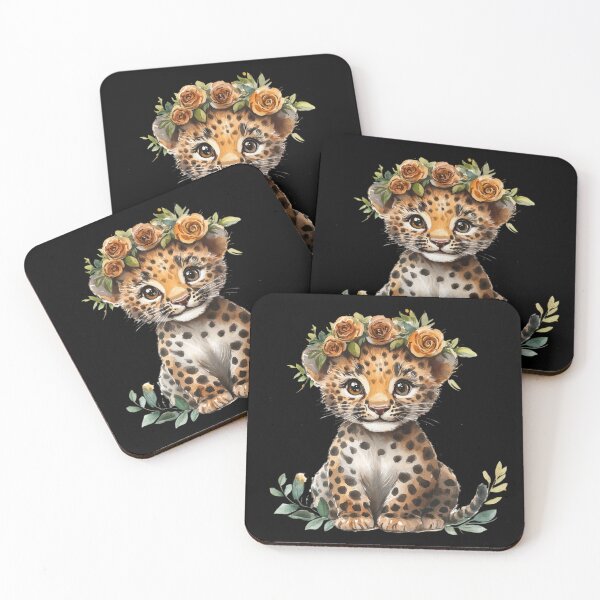 Item preview, Leopard Cub with Flower Crown designed and sold by perijun.