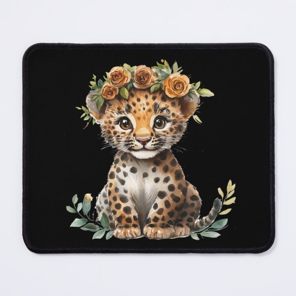 Item preview, Leopard Cub with Flower Crown designed and sold by perijun.