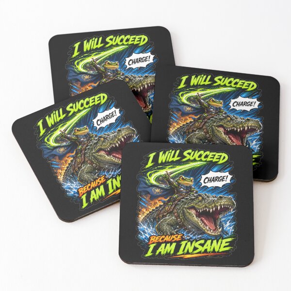 Item preview, I Will Succeed Because I Am Insane Bold Bubble Cartoon Typography Frog Meme Humor Gift for Meme Lovers designed and sold by Nightarel.