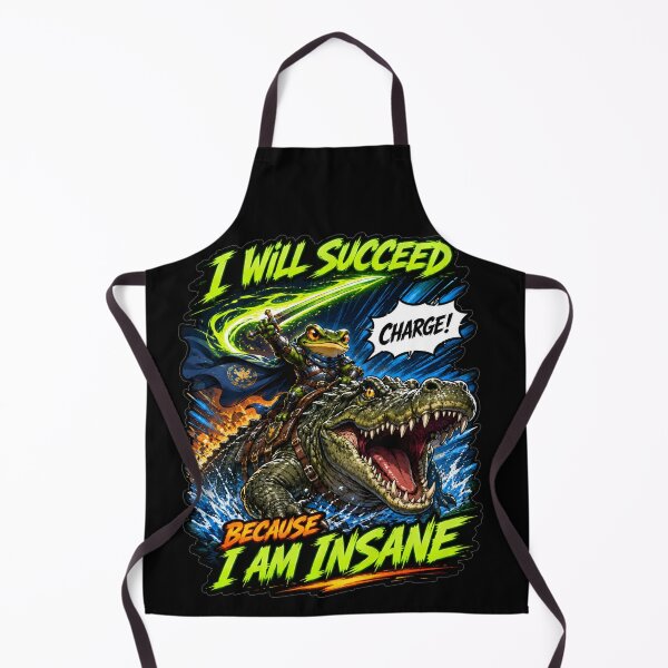 Item preview, I Will Succeed Because I Am Insane Bold Bubble Cartoon Typography Frog Meme Humor Gift for Meme Lovers designed and sold by Nightarel.