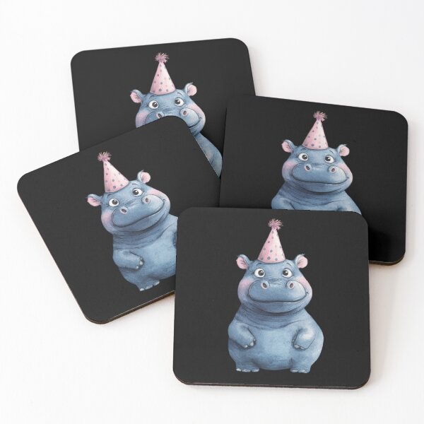 Item preview, Party Hippo with Pink Hat designed and sold by perijun.