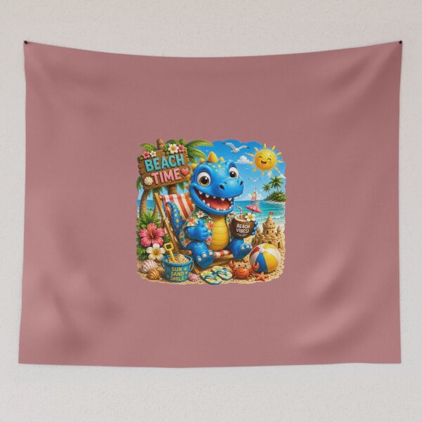 Item preview, Snappyzaurus Beach Time | Cute Tropical Dinosaur Stickers designed and sold by Collins Design.