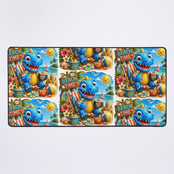 Item preview, Snappyzaurus Beach Time | Cute Tropical Dinosaur Stickers designed and sold by Collins Design.