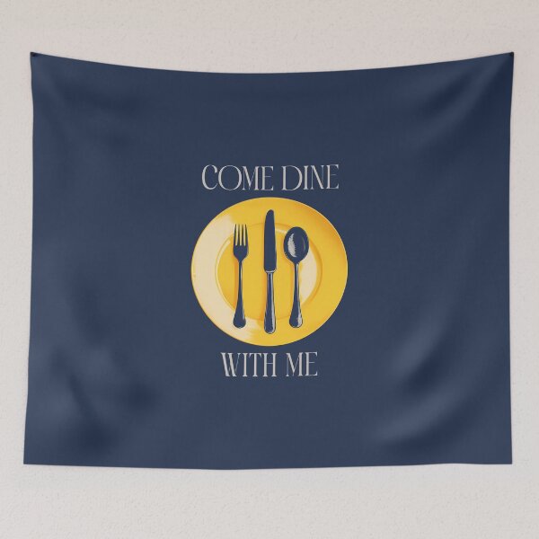 Item preview, Come Dine With Me (on Navy) designed and sold by PawsitiveMum3.
