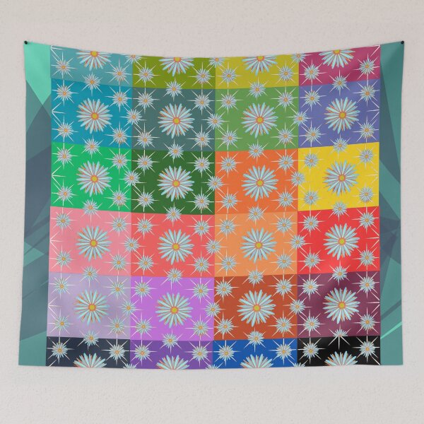 Item preview, Flores e xadrez colorido de retalhos de panos designed and sold by Cjcorrea.