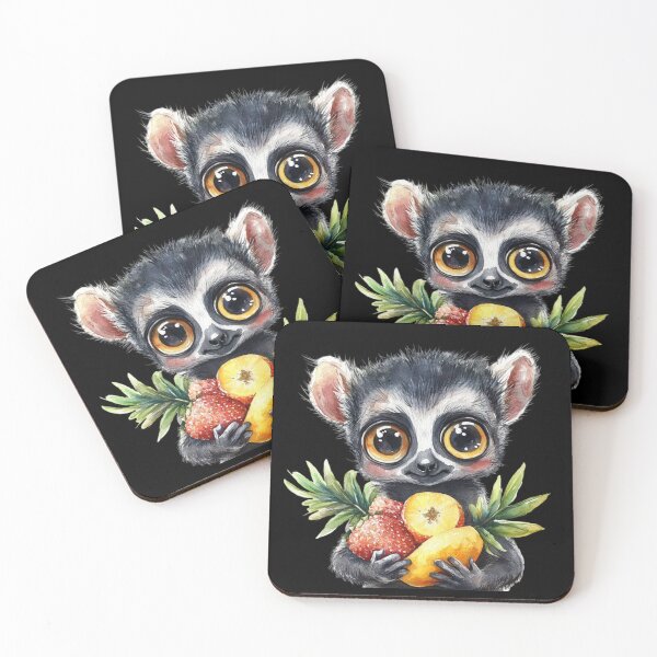 Item preview, Cute Lemur with Tropical Fruits designed and sold by perijun.