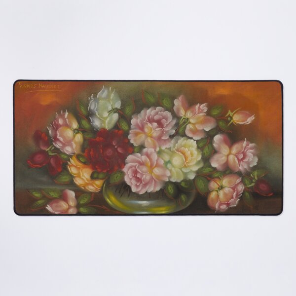 Item preview, Multicolored roses in a crystal glass bowl floral still life fine art portrait painting by Alfredo Ramos Martínez designed and sold by Jéanpaul Ferro.