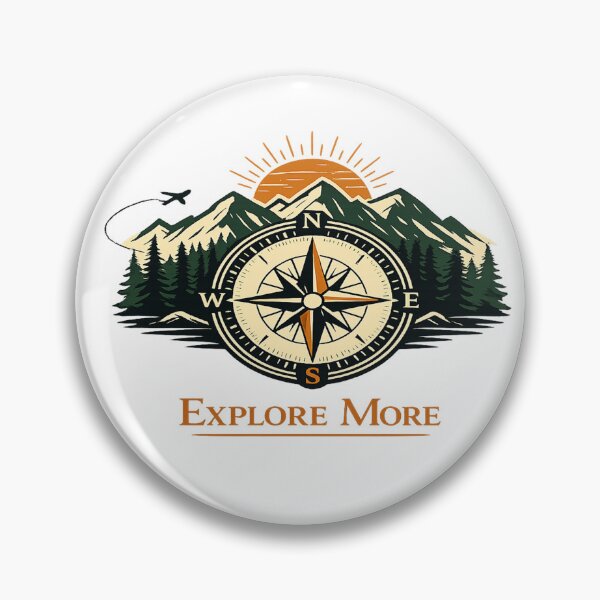 Item preview, Explore More – Adventure Design with Compass and Mountains designed and sold by DansStoreD23.