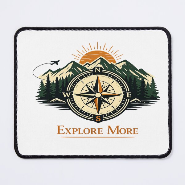 Item preview, Explore More – Adventure Design with Compass and Mountains designed and sold by DansStoreD23.
