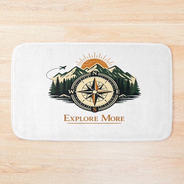 Item preview, Explore More – Adventure Design with Compass and Mountains designed and sold by DansStoreD23.