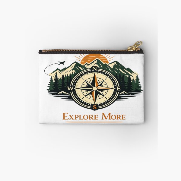 Item preview, Explore More – Adventure Design with Compass and Mountains designed and sold by DansStoreD23.