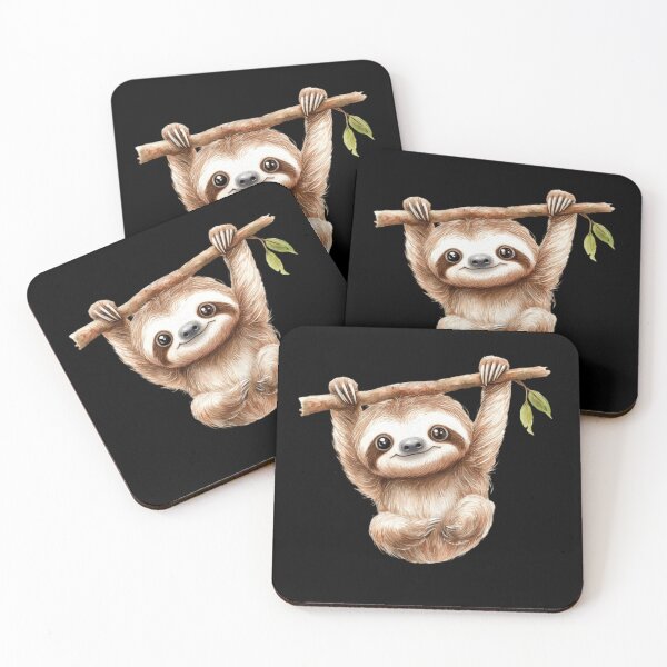 Item preview, Adorable Sloth Hanging on Branch designed and sold by perijun.