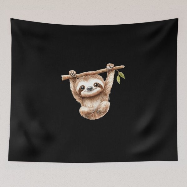 Item preview, Adorable Sloth Hanging on Branch designed and sold by perijun.