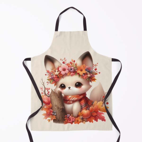 Item preview, Cute Autumn White Baby Fox Woodland Floral Crown Kawaii Cottagecore designed and sold by NotasCreativa.