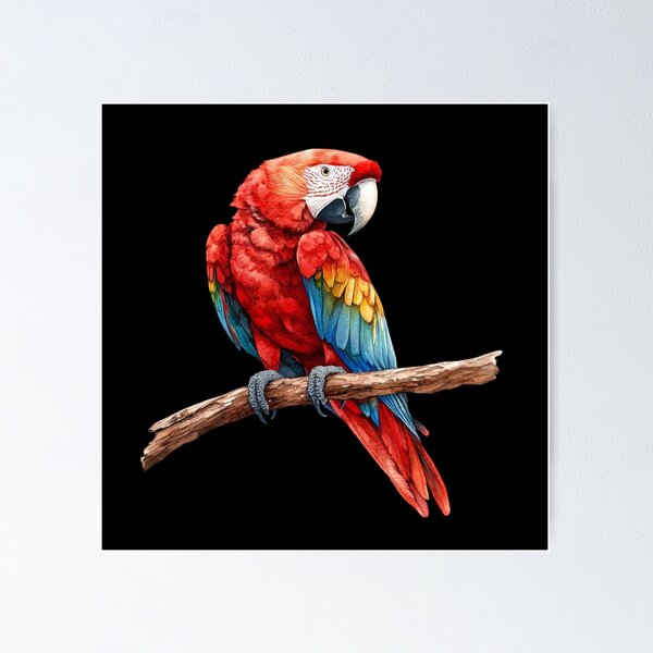 Item preview, Colorful Macaw on Branch designed and sold by perijun.