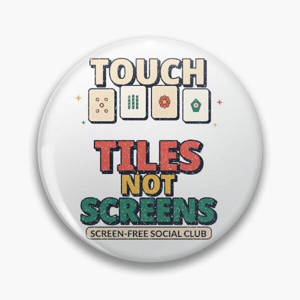 Item preview, Touch Tiles Not Screens – Retro Mahjong Social Club designed and sold by Xnuery.