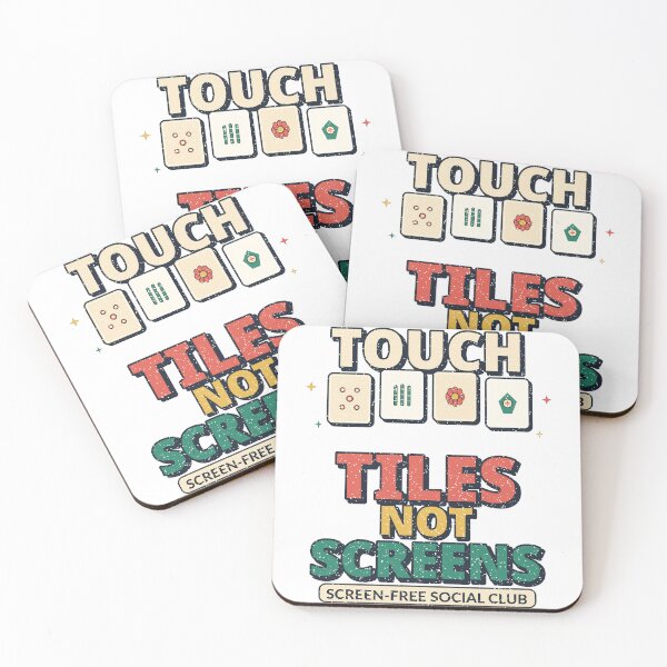 Item preview, Touch Tiles Not Screens – Retro Mahjong Social Club designed and sold by Xnuery.