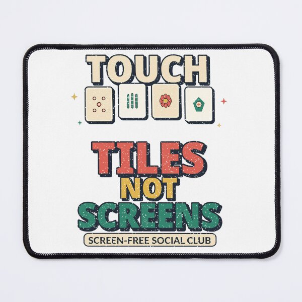 Item preview, Touch Tiles Not Screens – Retro Mahjong Social Club designed and sold by Xnuery.