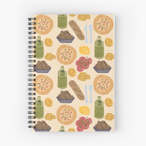 Item preview, Mediterranean Food Seamless Pattern | Watercolor Pizza, Olives & Lemon Kitchen Design designed and sold by GracefulbyElmes.