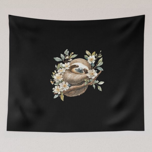 Item preview, Sleeping Sloth Among Blossoms designed and sold by perijun.