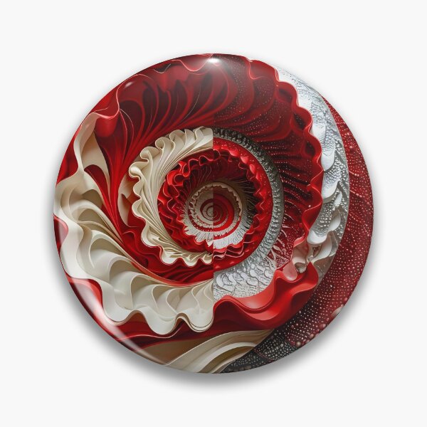 Item preview, Intricate Spiral of Red and White Layers designed and sold by Vicky Brago-Mitchell®.
