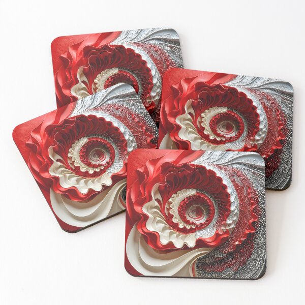 Item preview, Intricate Spiral of Red and White Layers designed and sold by Vicky Brago-Mitchell®.