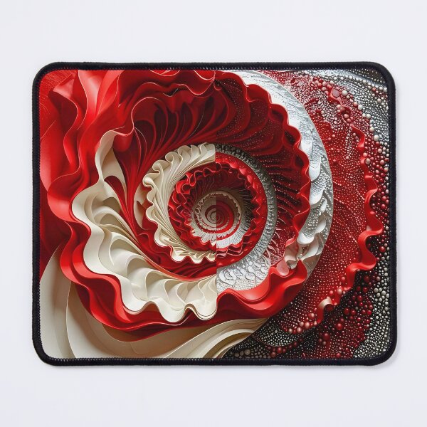 Item preview, Intricate Spiral of Red and White Layers designed and sold by Vicky Brago-Mitchell®.
