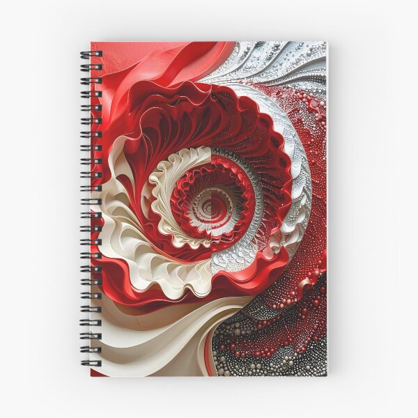 Item preview, Intricate Spiral of Red and White Layers designed and sold by Vicky Brago-Mitchell®.