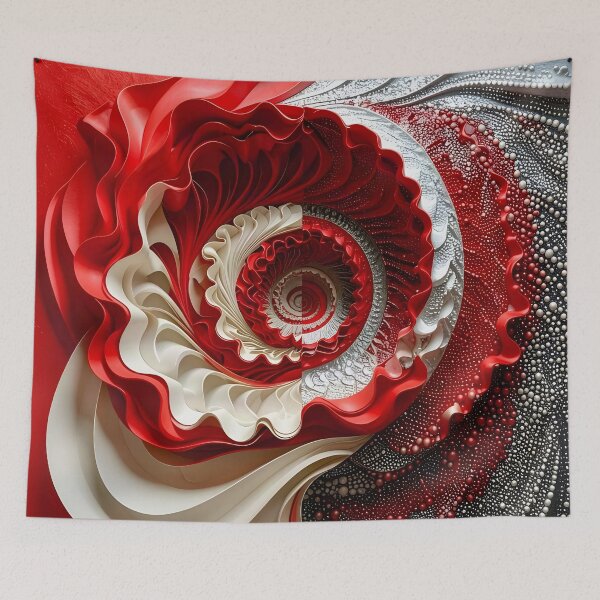 Item preview, Intricate Spiral of Red and White Layers designed and sold by Vicky Brago-Mitchell®.