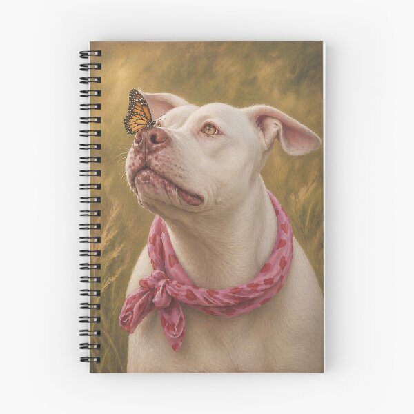 Item preview, Hope Renewed – Gentle White Pit Bull Rescue Dog with Butterfly Painting designed and sold by RescueHeart10.