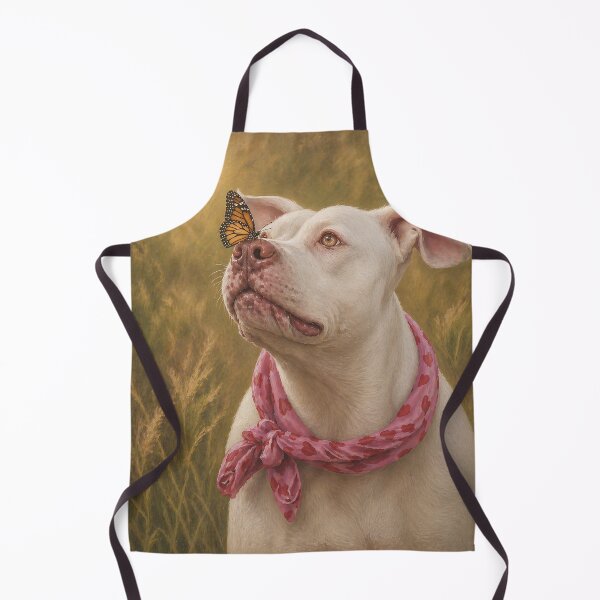 Item preview, Hope Renewed – Gentle White Pit Bull Rescue Dog with Butterfly Painting designed and sold by RescueHeart10.