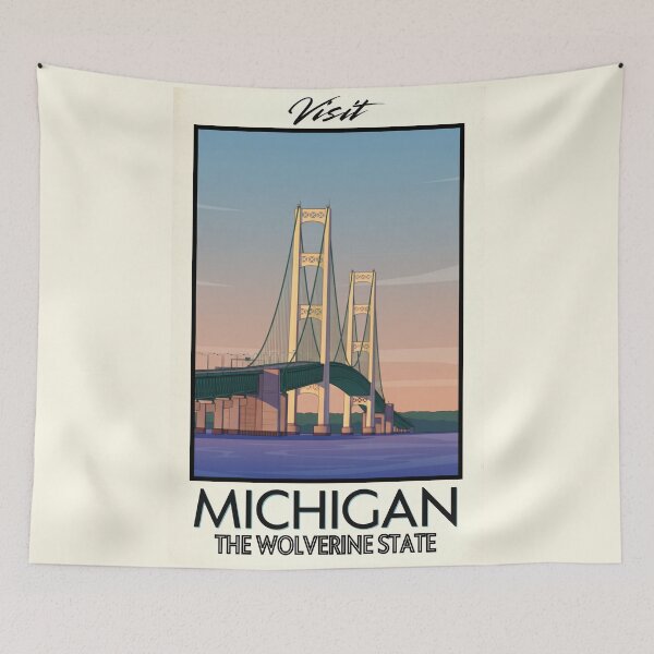 Item preview, Michigan Scenic Vintage Style Travel Advert designed and sold by Dimensionality.