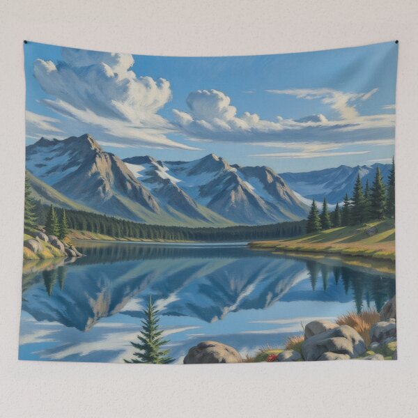 Item preview, Painterly Serenity: Mountain & Sky designed and sold by Crazy Ronald.