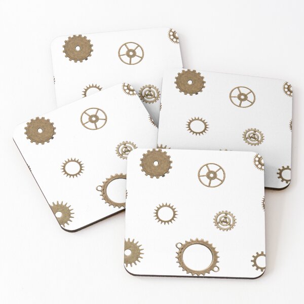 Item preview, steampunk gear pattern sticker set - gold/brass/copper designed and sold by noob publishing.