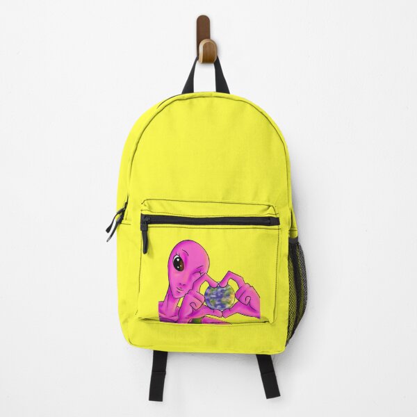 Item preview, Cute Pink Alien Heart Hands Earth Vacation designed and sold by JimboTurtle.