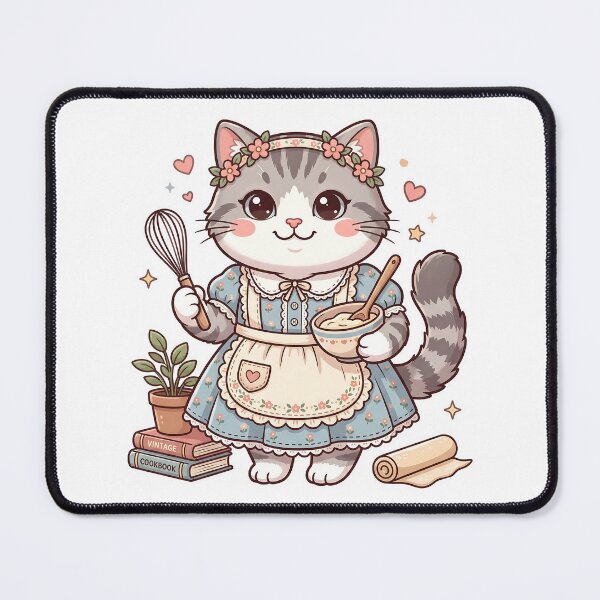 Item preview, Kawaii Chef Cat: Cute Cottagecore Baker - Tradwife designed and sold by CuteKats.