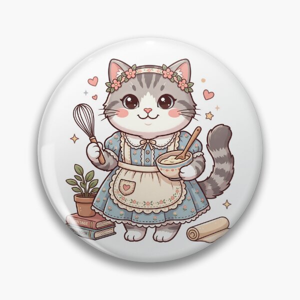 Item preview, Kawaii Chef Cat: Cute Cottagecore Baker - Tradwife designed and sold by CuteKats.