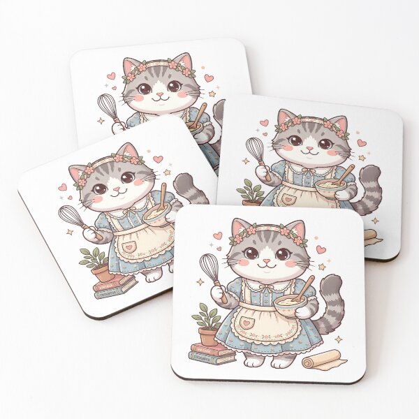 Item preview, Kawaii Chef Cat: Cute Cottagecore Baker - Tradwife designed and sold by CuteKats.