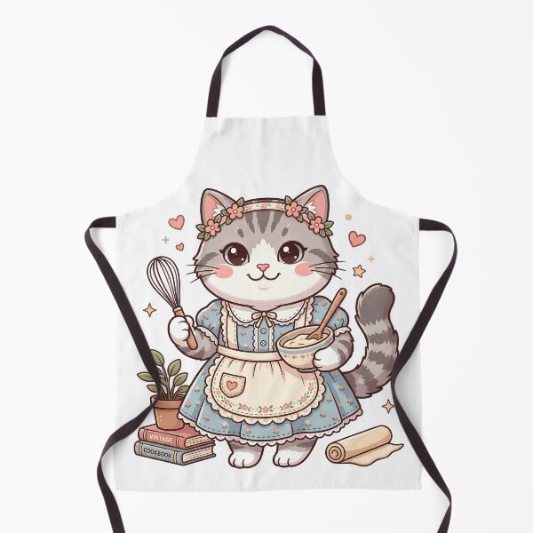 Item preview, Kawaii Chef Cat: Cute Cottagecore Baker - Tradwife designed and sold by CuteKats.
