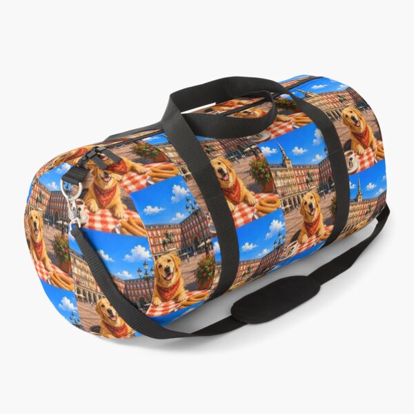 Item preview, Golden Retriever enjoying Madrid's Plaza Mayor designed and sold by Nomad-Paws.