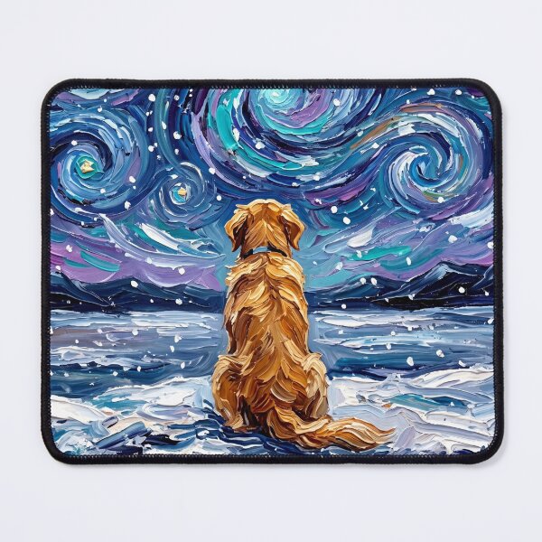 Item preview, Snowscape - Golden Retriever designed and sold by AjaTrier.