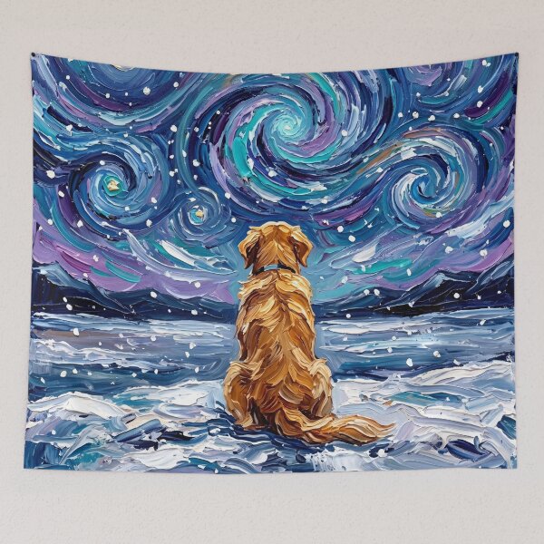 Item preview, Snowscape - Golden Retriever designed and sold by AjaTrier.