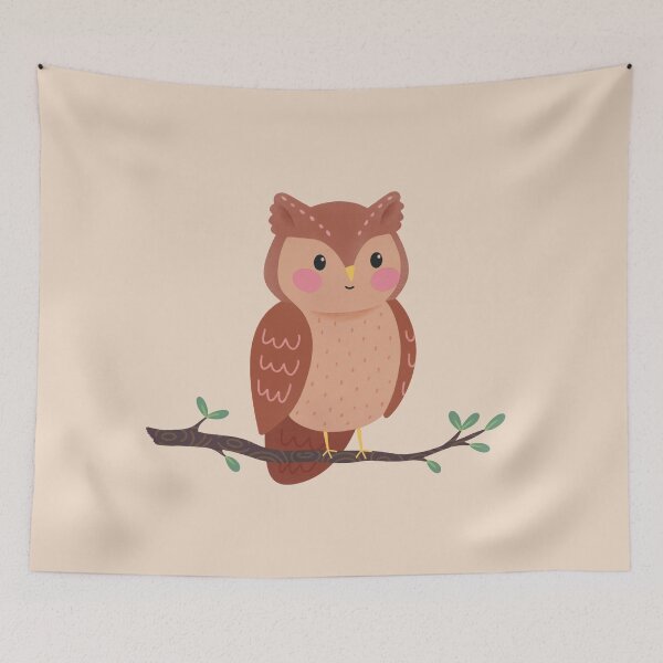 Item preview, Cute Brown Owl on Tree Branch designed and sold by winterpumpkin.